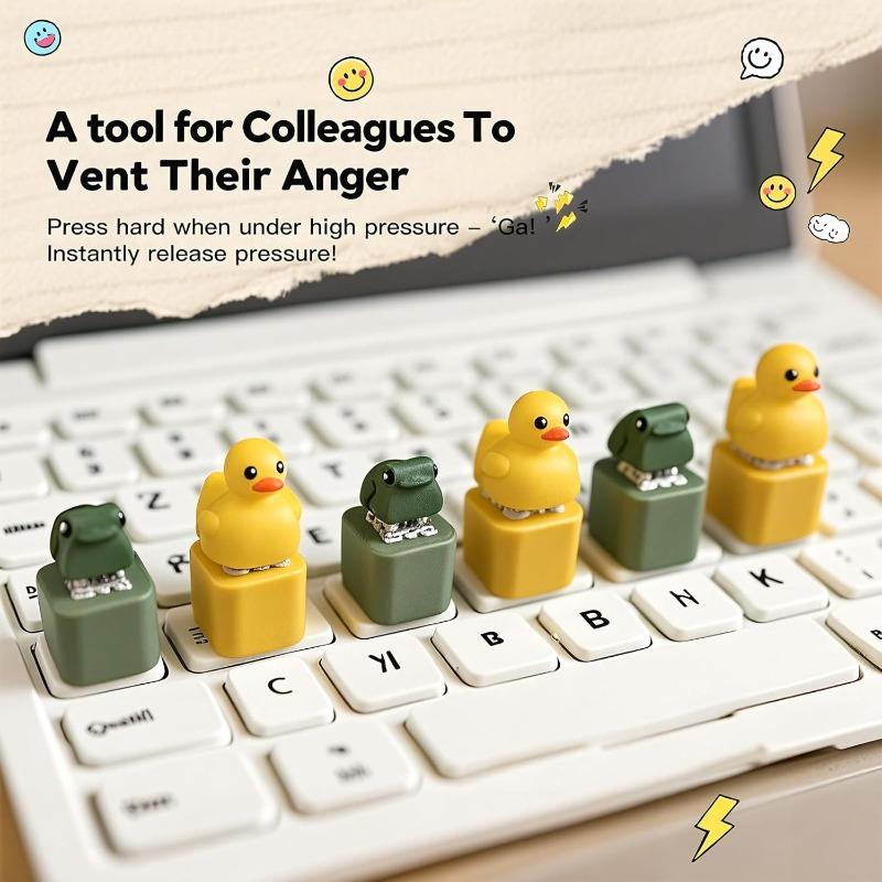 Duck Keyboard Keycaps Quacky Duck Fidget Toy Sensory Toys Stress Reliever Keycaps That Quack Key Board Clicker for Women Men