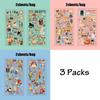 3Packs PET Cartoon Die-Cut Stickers Journal Decorative Stickers Diary Collage Cards Photo Frames Cup Card Holder