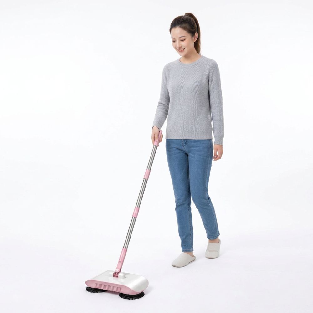 Powerful Suction Hand Push Sweeper Non Electric Sweeper Mop Cleaner Kitchen Cleaning