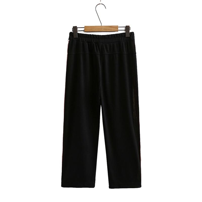 Conjunto Feminino 2 Peças Camiseta de Algodão e Calças Algodão Oversize Solto Casual Verão Conjunto Duas Peças Top Calças