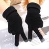 Autumn And Winter Touch Screen Gloves Knitted Jacquard Thick Warm Finger Men And Women Foldable Non-Slip Gloves