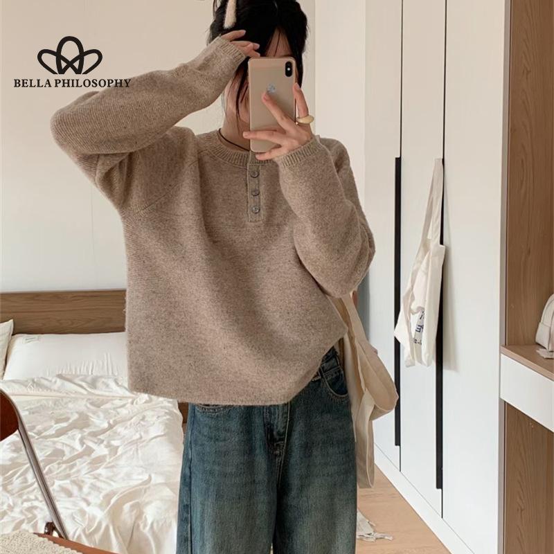 

Нежный ветер в горошек, пуловер с цветочным принтом, женский осенне-зимний новый корейский свободный короткий вязаный свитер, топ, свитер one size коричневый