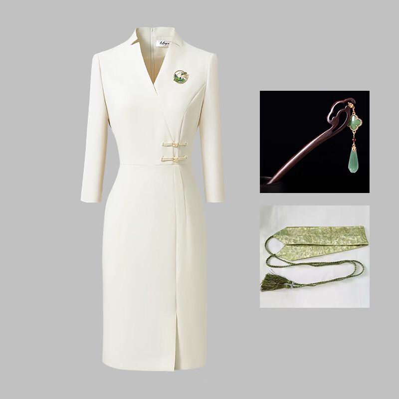 

Жіноча елегантна робоча сукня А-силуету з V-подібним вирізом L