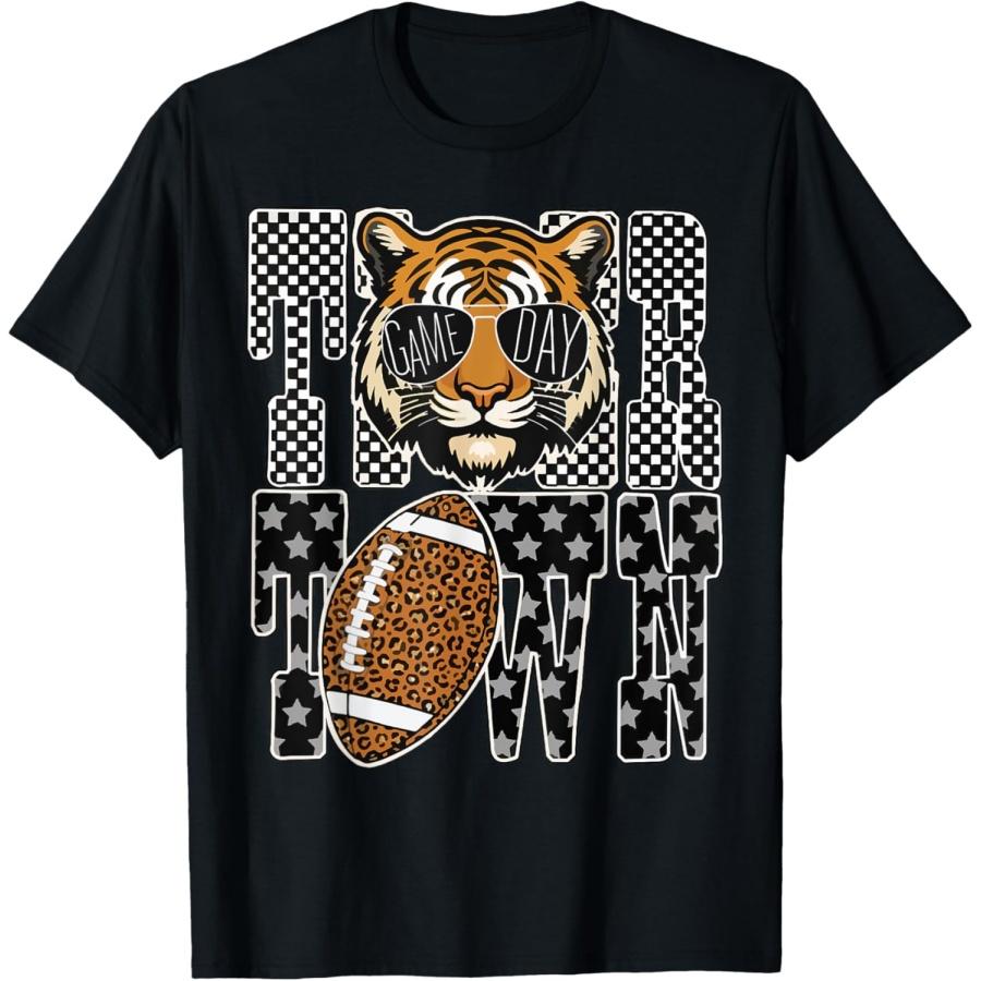 Tiger Town Leopard Football Game Day For Men T-Shirt S