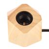 Wooden Diamond Lamp Base E26 Socket Modern Small Wood Table Lamp Base for Home Decor