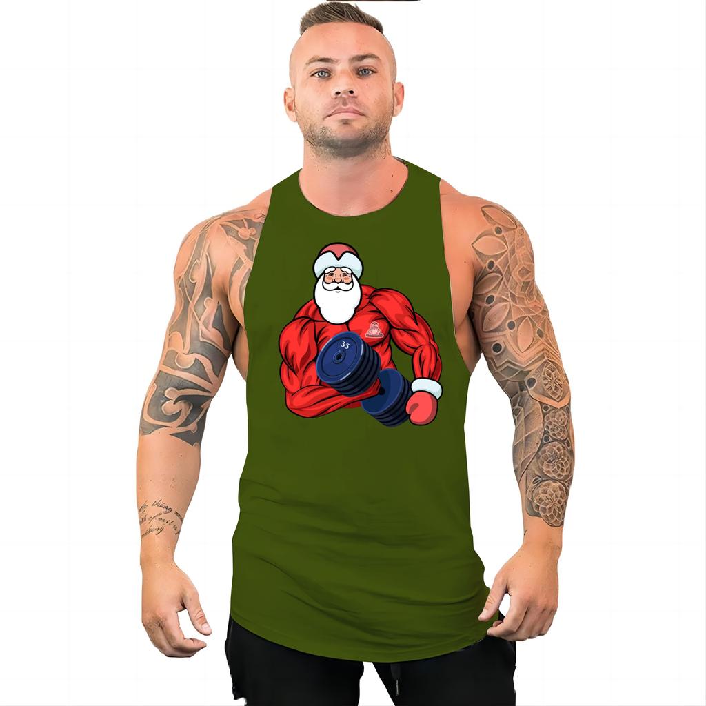 Gym Sports Men's Vest Fashion Multi-color Fun Printed Tracksuit Top Comfortable Lightweight Breathable Quick-drying Vest Top