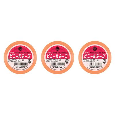 Yamato Vinyl 19mm Set of 3 Tape, Wide, Orange, Rolls, No. 200-19-24