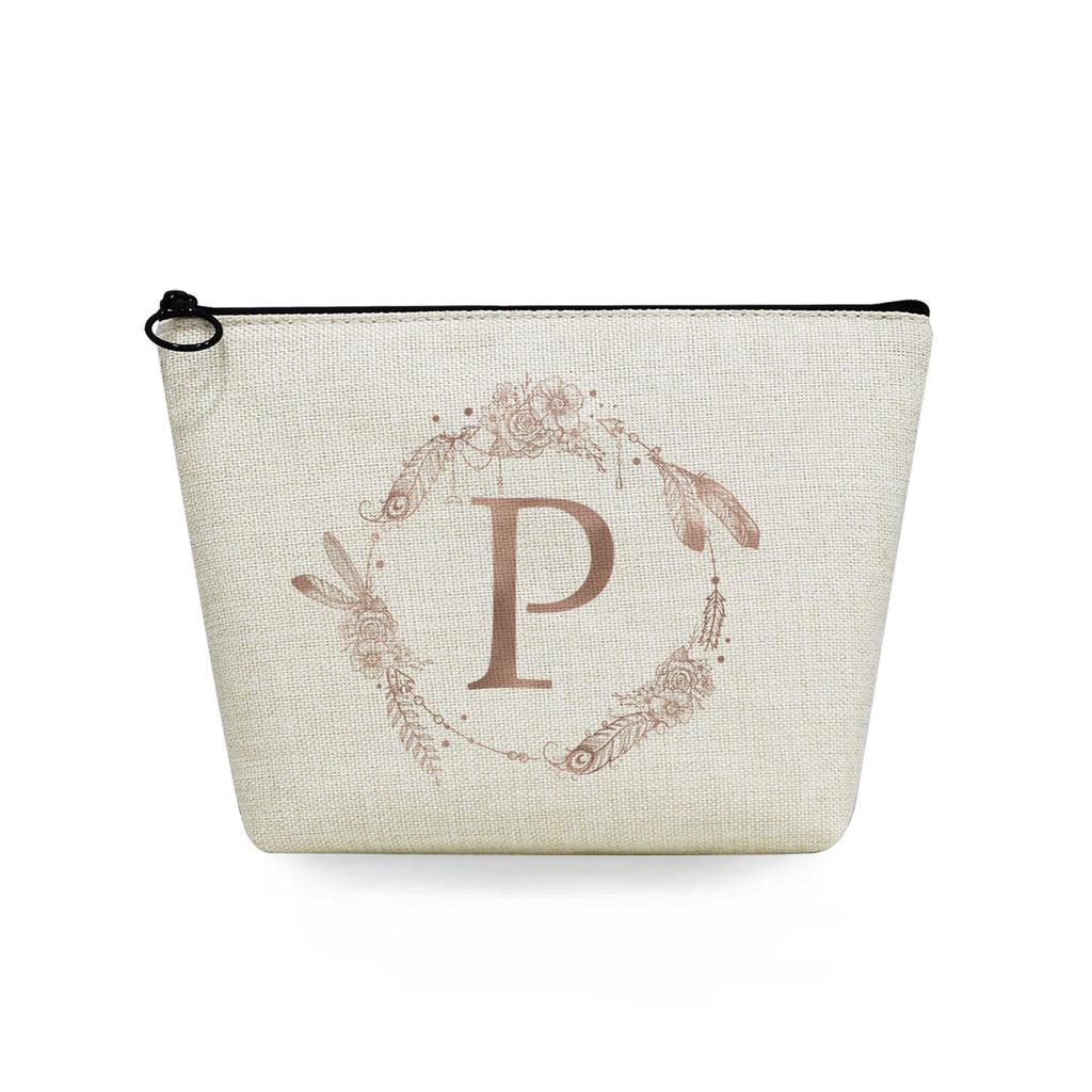 Women Circular letter Print Cosmetic Bag Toiletries Organize Travel Storage Case 6751 KTB