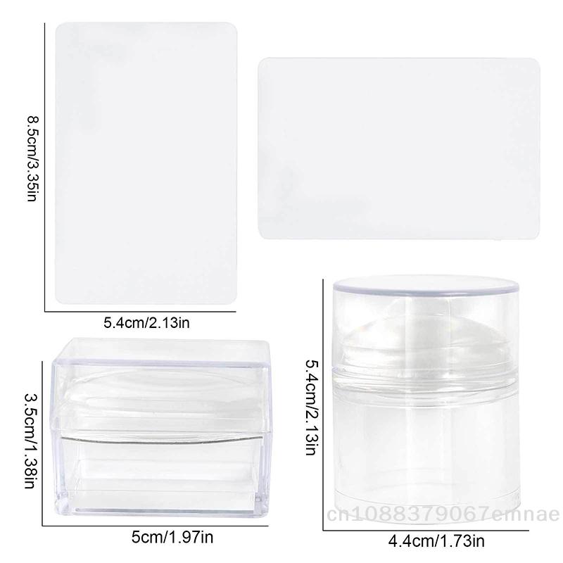 Nails Art Stamping Plates Kit for French Manicure Design - Polish Stencil Template Seal Stamper Scraper Accessories Set