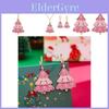Ensemble élégant de boucles d'oreilles et collier arbre de Noël rose, magnifique cadeau de vacances pour les filles