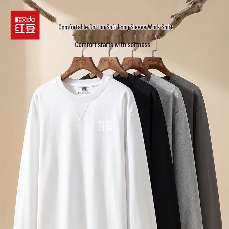 Hodo Men's Heavyweight Pure Cotton Long Sleeve T-shirt