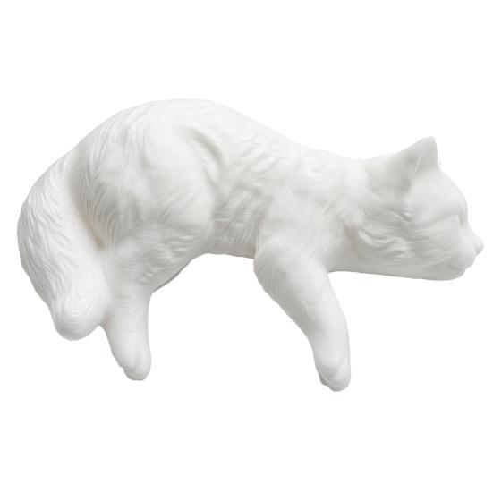 DYS Cute Cat Figurine Computer Monitor Decor, 3D Printed Screen TV Topper, Small Kitten Car Dashboard Ornament for Rearview Mirror, Office Desk