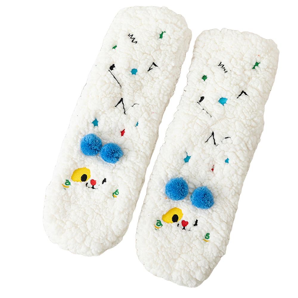 1 Paar Lustige Flauschige Korallenfleece-Socken Verdickte Plüsch Freizeitsocken Kreative Lustige Socken Für Damen