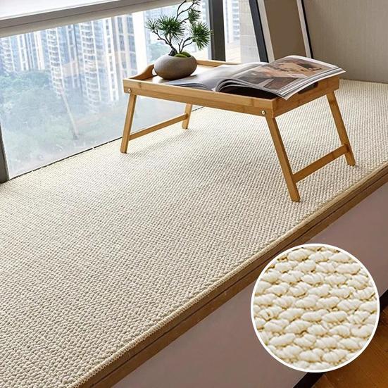 Yangyizhi Bay Window Mat, Solid Color Bedroom Rug, Washable Anti-Slip Sill Mat for Living Room Floor
