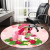 1pc Princess Strawberry10 Carpet, Round Rug, Comfortable, Suitable for Entryways, Living Rooms, Office, And Bedrooms, Christmas Decoration