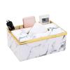 Artificial Leather Multi-functional Tissue Box Anti-moisture 4 Grid Tissue Storage Box Rectangular Tissue Paper Dispenser