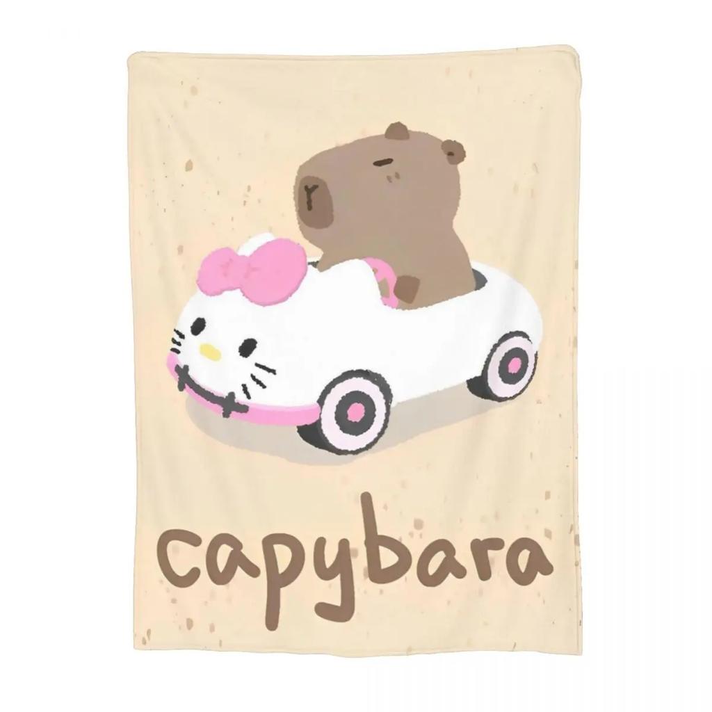 Super Soft Flannel Throw Blankets with Cute Capybara Design for Bedding Couch Cozy and Stylish Home Textile