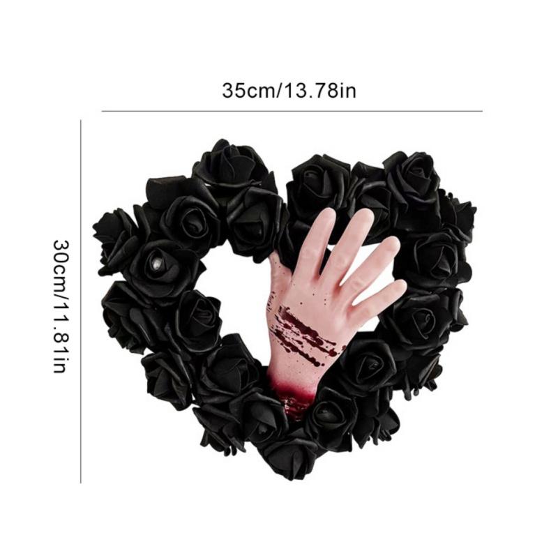

Хэллоуин Черный Ворон Ужас Венок Креативный Фиолетовый Роза Имитация Ротанга Гирлянда Дверные Подвесные Украшения Other