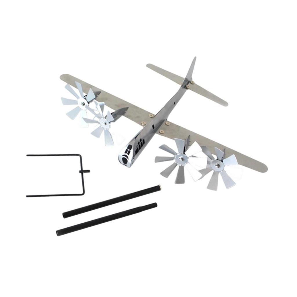 Wind Spinner Metal Creative Housewarming Gift Sturdy Airplane Wind Sculpture Ornament for Courtyard Outside Garden Yard Patio