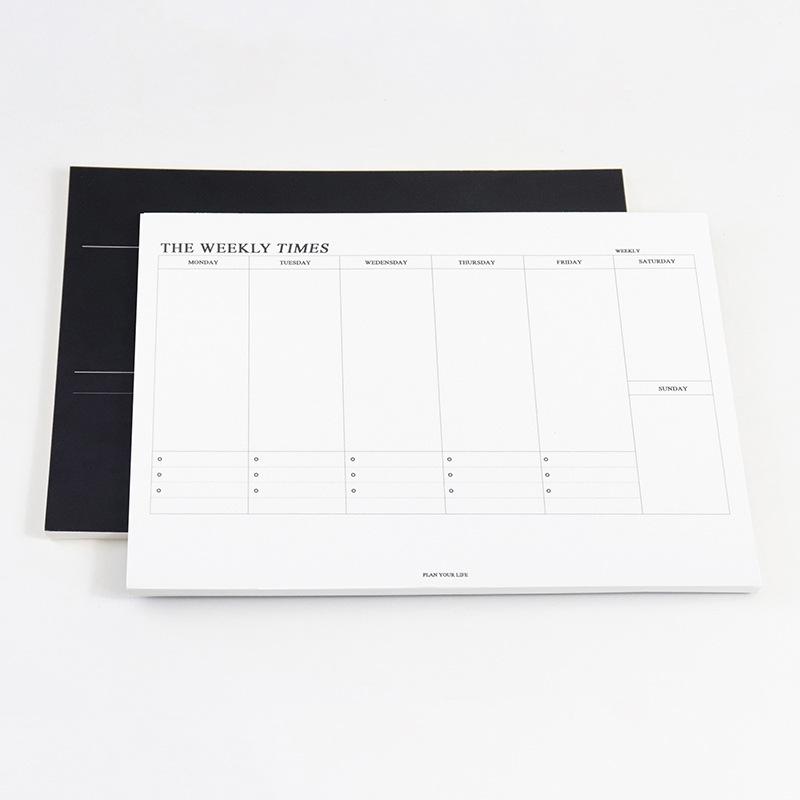 Cross-border English Monthly and Weekly Planner with Tearable Sticky Notes - Large Self-Fill Notebook