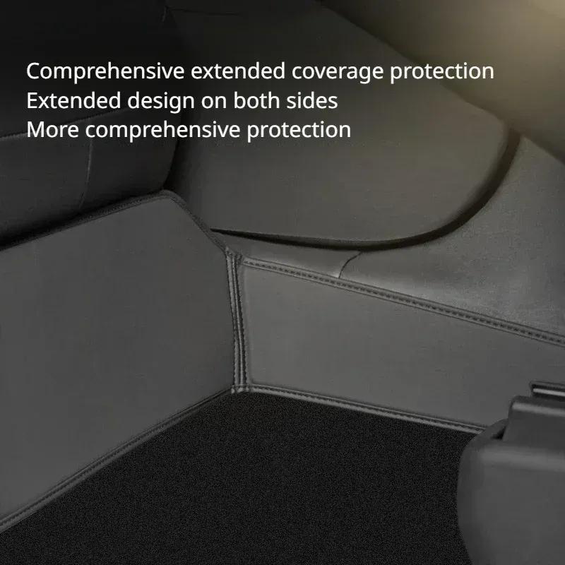 For Tesla Model Y Model 3 Highland Rear Seat Lower Protective Mat Leather Full Surround Seat Anti-Dirty Kick Pad Car Accessories