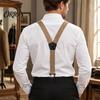 Adjustable Elastic Suspenders Hidden for Men, Y-Back Under Clothing Braces, 1.6 Inch Wide Comfortable Shoulder Straps Elastic, 3 Hook Clips,