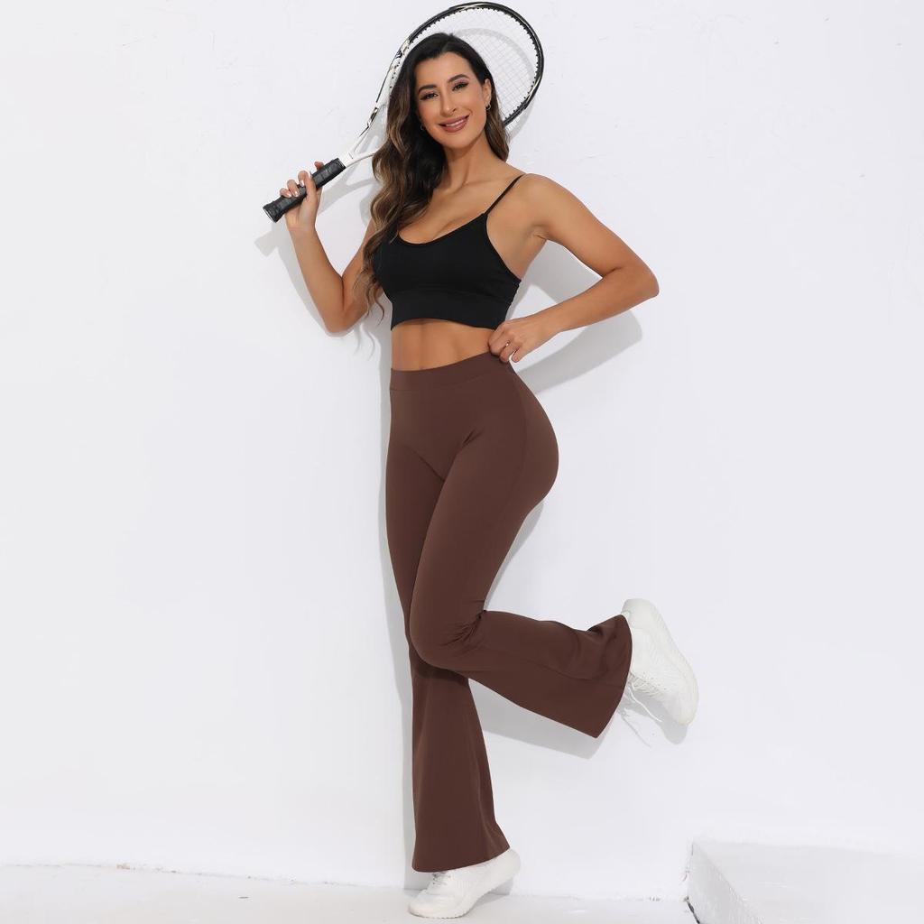 Solid Color V-Waist High-Waisted Loose Cropped Yoga Leggings