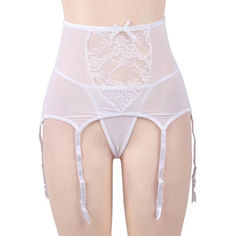 High Waist Garter Belt Women Sexy Mesh Suspender Belt Female Elastic Sexy Lingerie 6 Straps Crotchless Garters Night Club Wear