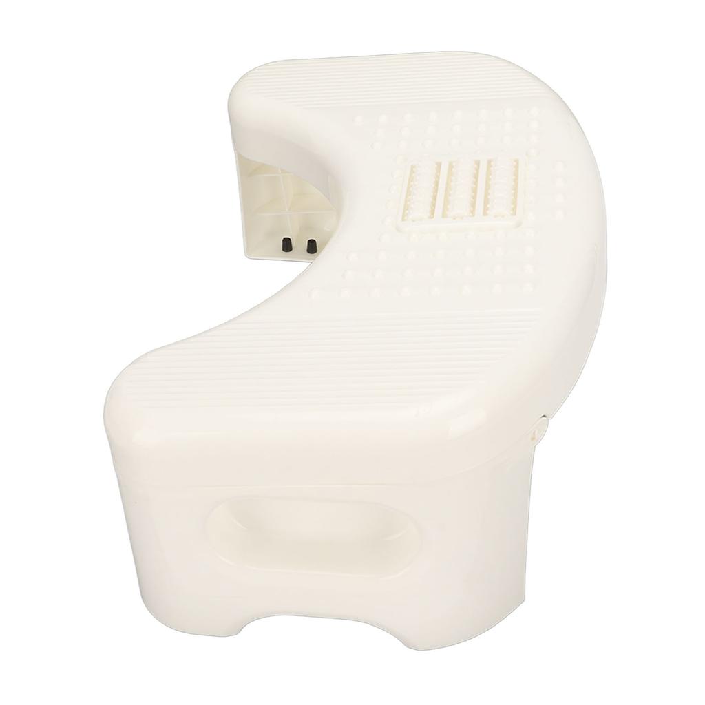 Toilet Stool Foldable Curve U Design Antislip Portable Easy Storage Poop Stool for Batchroom White