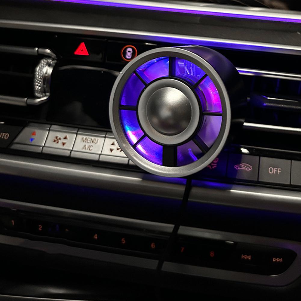 Vehicle-mounted Small Fan Air Conditioner Outlet Clamp Conditioner Colour Interior Usb Light Am J4V2