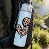 1PC Double Leopard Print Heart 750ml Color Plastic Sports Water Bottle Leakproof Flip Straw Lid Suitable for Sports Office Home Use