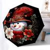 Santa Claus Deer Themed Folding Umbrella Fashion Auto-Open 8 Iron Ribs Plastic Handle Foldable Sunshade Perfect Christmas Gifts