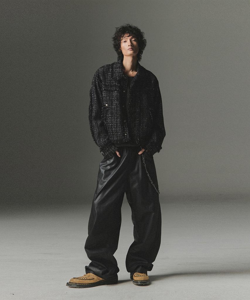 NOT4NERD Gecoate Gebogen Broek - Zwart