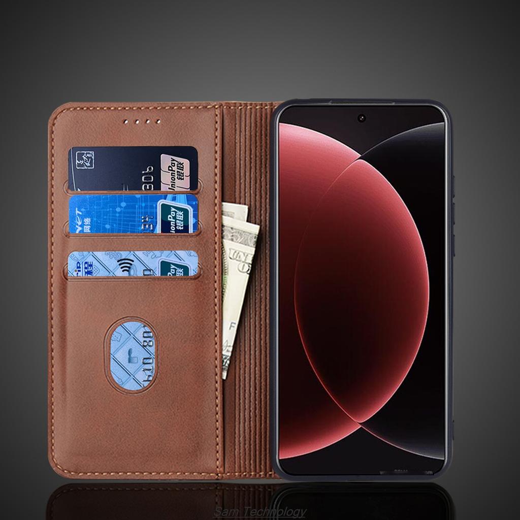 Magnetic Attraction Leather Case for Xiaomi Mi 15 Ultra / Xiaomi 15 Ultra Holster Flip Cover Case Wallet Bags Capa Fundas Coque