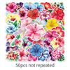 50 Tropical Hibiscus Flower Stickers - Waterproof Colorful Decorations for Water Bottles