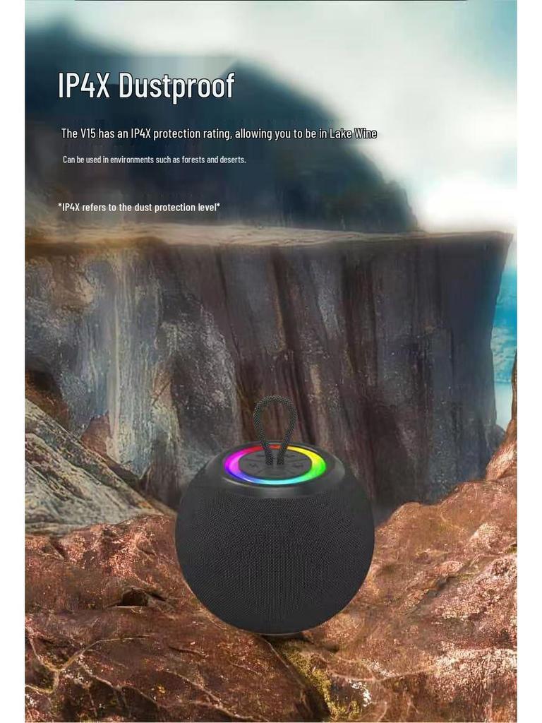 Portable RGB Light Bluetooth Speaker with Subwoofer - Creative Ball Design