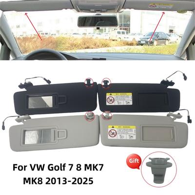 Car Sun Visor With Clip For VW Golf 7 8 MK7 MK8 2013-2025 For T-Roc CC ID.6 Tacqua Passat Jetta -2025 Front Sun Shade Panel