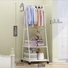 Simple Metal Floor Garment Rack with Storage