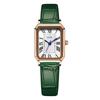 Gedi Women's Gold Square Retro Roman Numeral Leather Strap Quartz Watch – Artistic Daily Gift