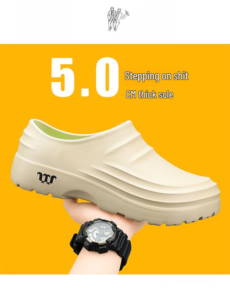 Summer 2025 Plus Size Men's Casual Chef and Work Rain Shoes