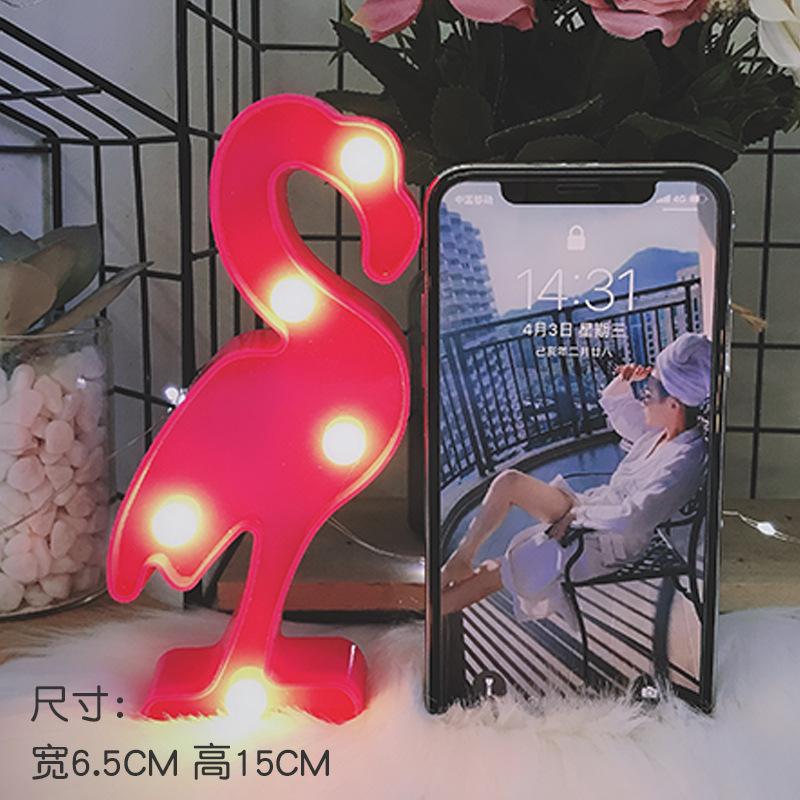 LED Mini Cactus Light Flamingo Christmas Light Letter Decoration Desktop Night Light Living Room, Bedroom Table &Wall Decoration