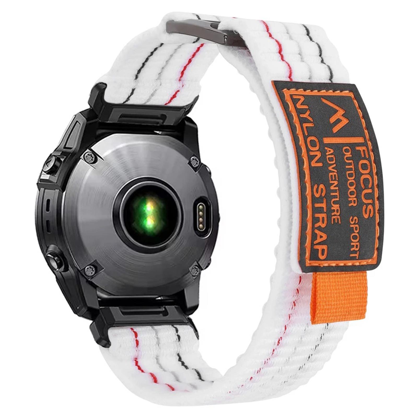 

Для Garmin Fenix 7/Fenix 7 Pro Нейлоновый спортивный ремешок QuickFit 22 мм Регулируемый сменный ремешок White