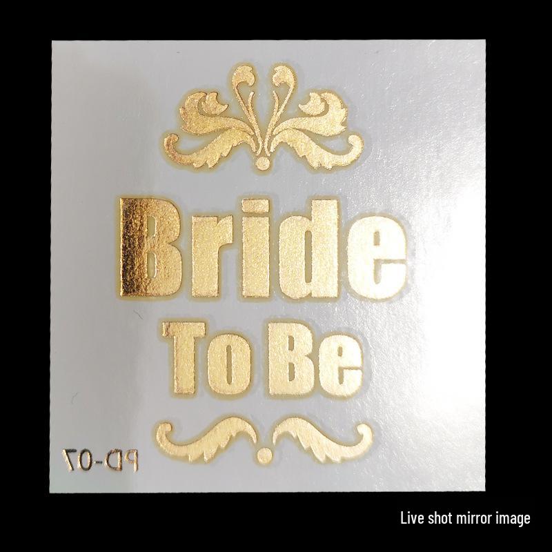 Team Bride Bachelorette Party Gold Foil Tattoo Stickers for Face or Body