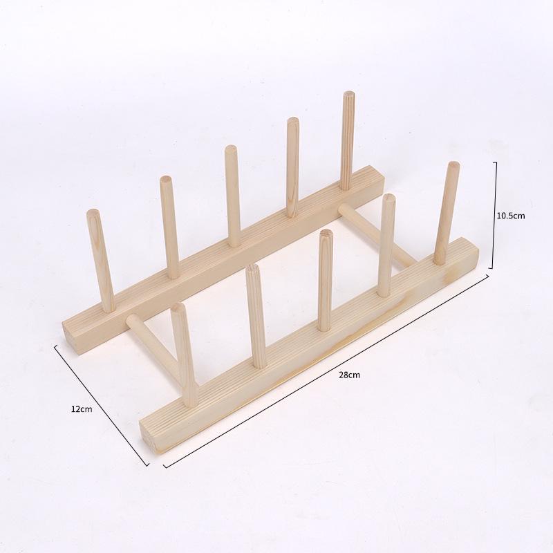 Pine Wood Kitchen Storage Rack for Cups, Dishes, and Plates