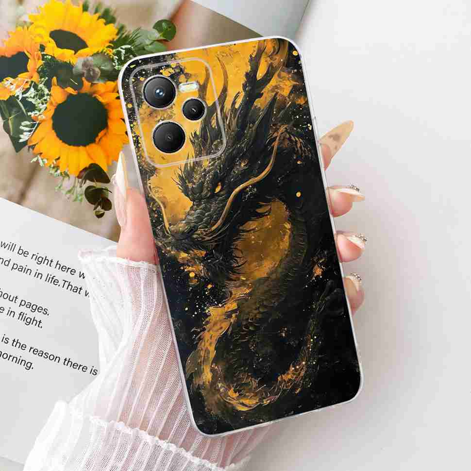For Realme C 35 C35 Case 2022 Gold Dragon Cover Soft Silicone Fundas For Realme Narzo 50A Prime RealmeC35 Phone Case Bags