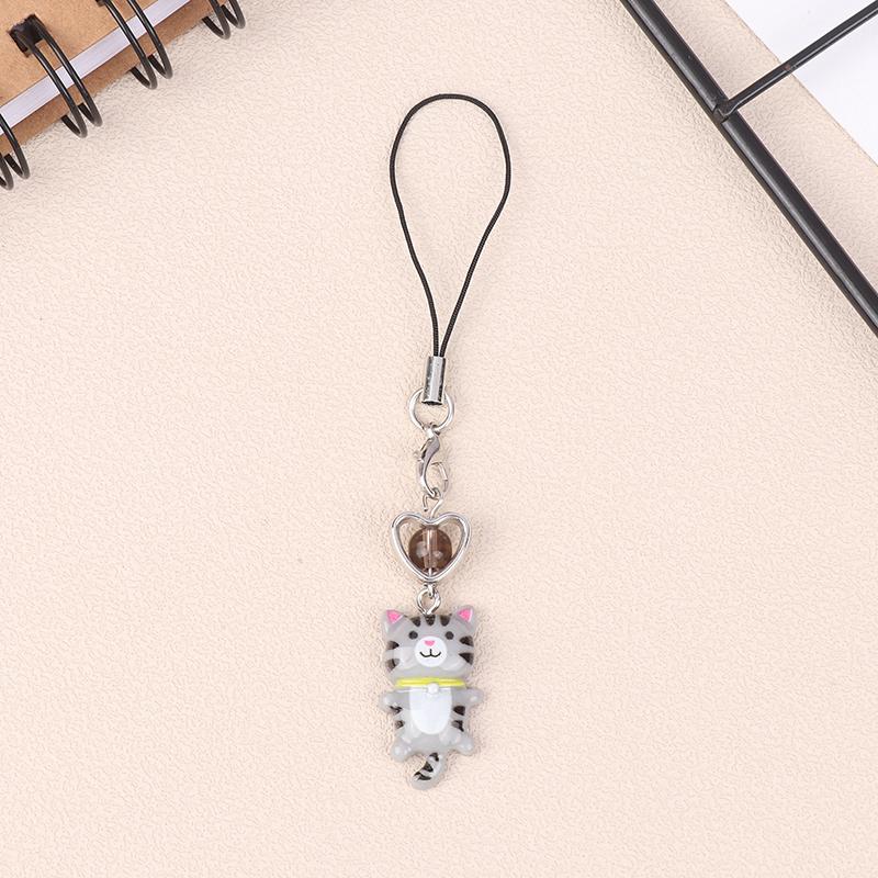 

Подвеска в виде кошки, ремешок для телефона с кошкой, цепочка для мобильного телефона, защита от потери, Y2K, шарм для телефона, брелок, шнурок для телефона в виде сердца, украшение для рюкзака серый