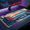 Japan Artistic Mouse Pad RGB Backlit Mouse Pad Laptop Mouse Pad Laptop Gamer Computer Desk Gaming Accessories