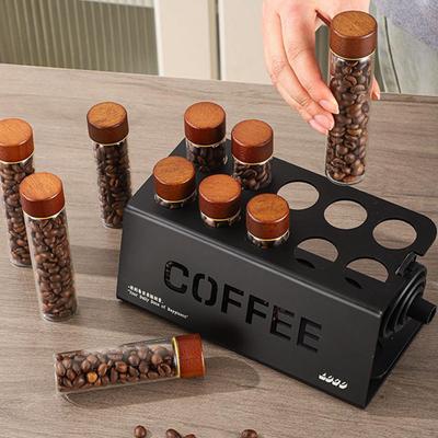 Zásobník na kávová zrna pro jednu dávku 10 zkumavek, nádoba, Espresso Cellars, skleněné lahvičky pro