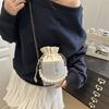 Pearl Stone Pattern Portable Square Bag 2025 New Glossy Strap Cosmetic Bag High Value Versatile Chain Bucket Bag