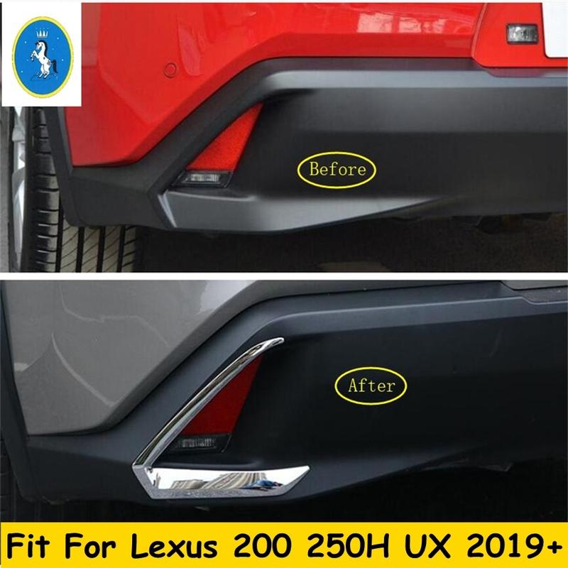 

Chrome Tail Rear Bumper Fog Lights Lamps Eyelid Eyebrow Decor Stripes Cover Trim For Lexus UX 200 250H - 2024 Accessories